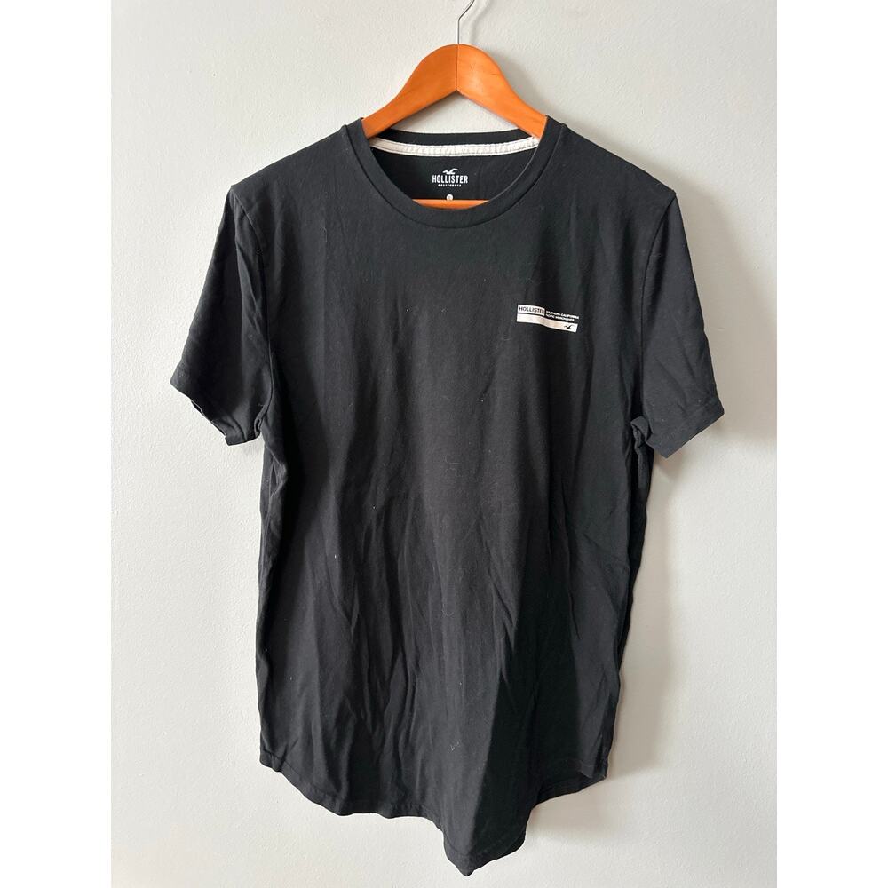 Hollister California Graphic T Shirt Men Large Black Back Print Streetwear Tee